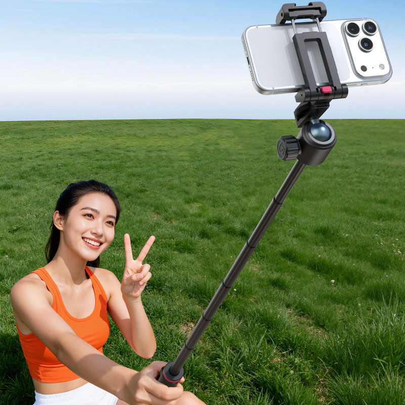 울란지 MT-44 PRO 카메라 스마트폰 6단 오토 팝업 블루투스 삼각대 셀카봉 블랙 이미지 6