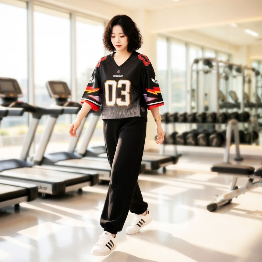 아디다스 여자 반팔 저지 오리지널스 아딜레니움 풋볼 그래픽 티셔츠 JX9217(블랙), S 이미지 6