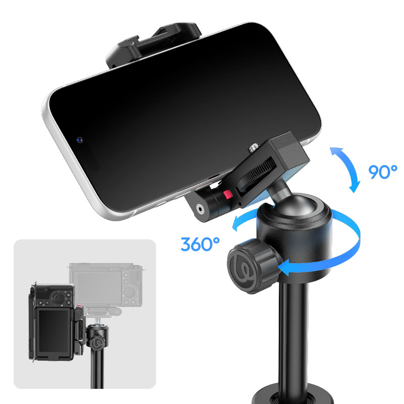울란지 MT-44 PRO 카메라 스마트폰 6단 오토 팝업 블루투스 삼각대 셀카봉 블랙 이미지 8