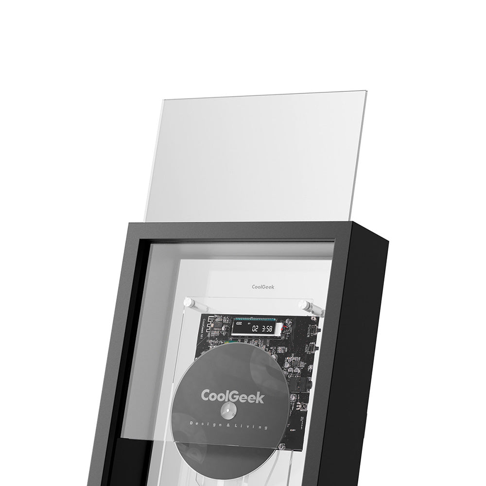 CoolGeek M1 CD 플레이어 투명 벽걸이 스탠드 인테리어 리모컨 무선 액자 블루투스 블랙 이미지 6