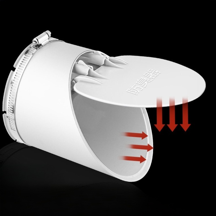 우수관 커버 배수관 110mm PVC 수평 배관 캡 악취 역류 방지 자동 개폐 트랩 마개 - 상품 이미지