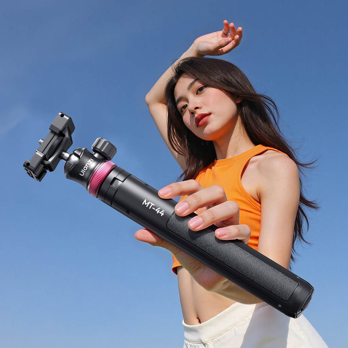 울란지 MT-44 6단 카메라 스마트폰 다용도 삼각대 셀카봉 블랙 이미지 7