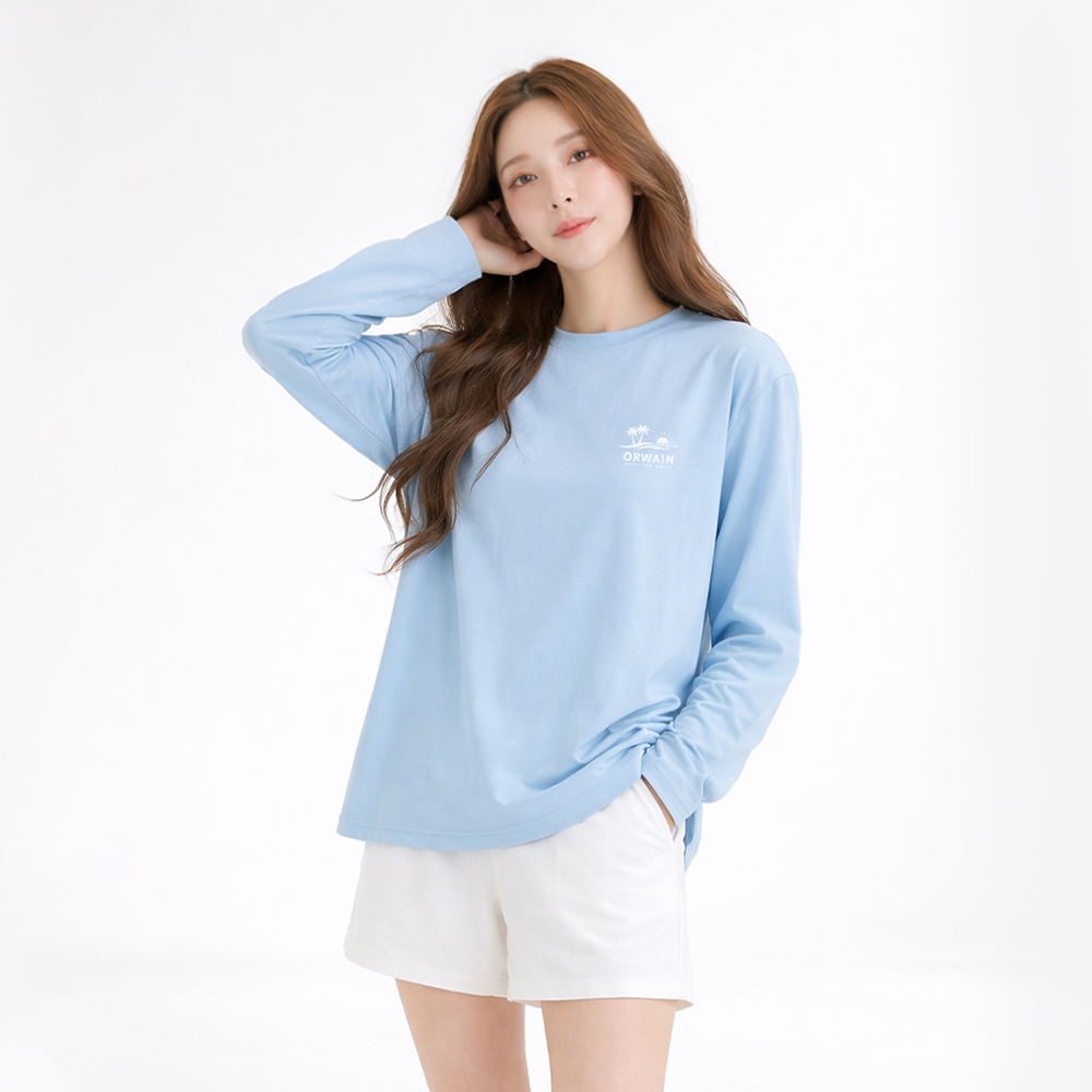 오르웨인 남자 여성 래쉬가드 세트 커플 수영복 루즈핏 빅사이즈 긴팔 썸머팝 - 상세 이미지 5