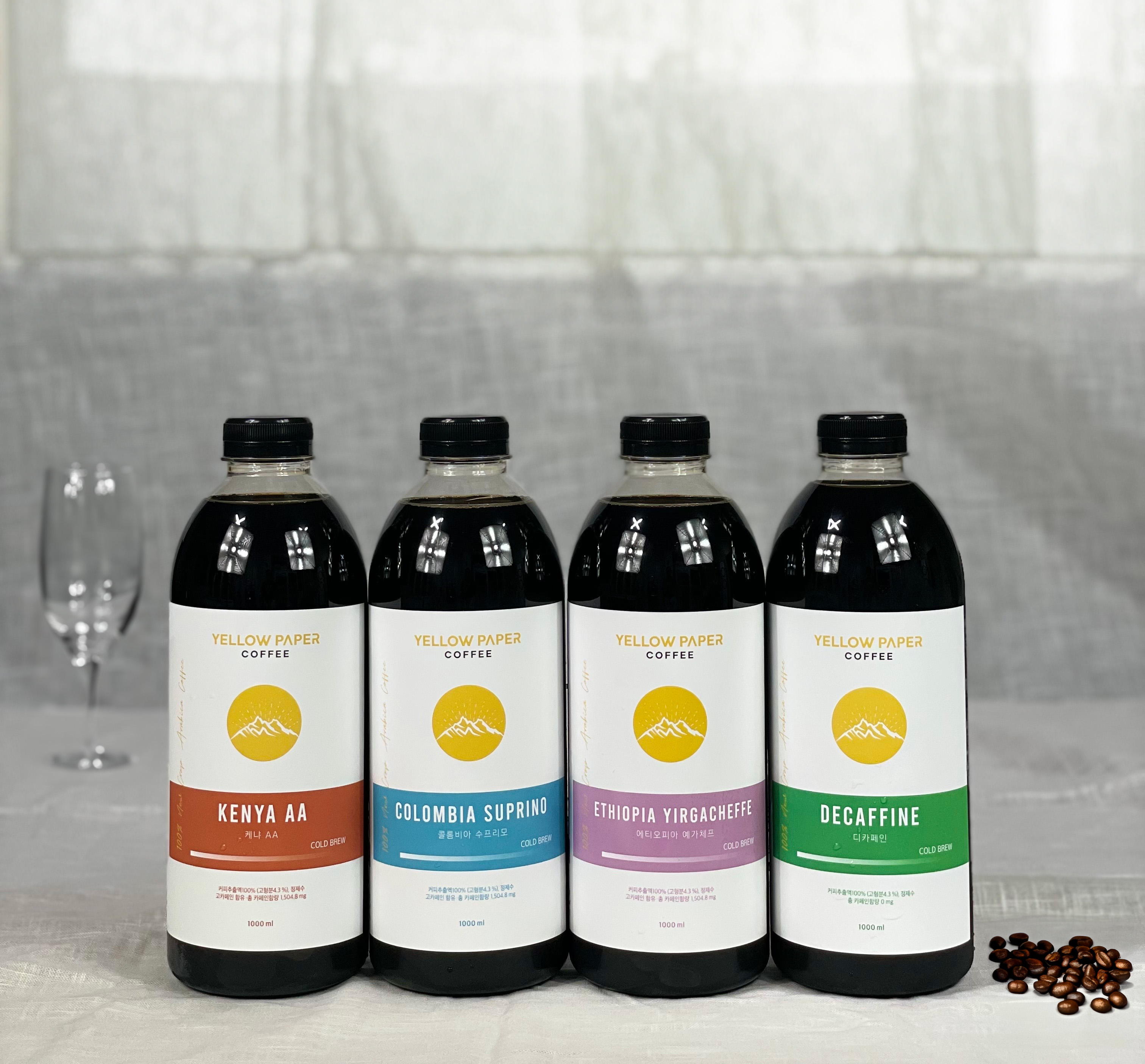옐로우페이퍼커피 콜드브루 1L x 2병 디카페인 프리미엄 더치커피원액 8종 대용량 - 상품 이미지