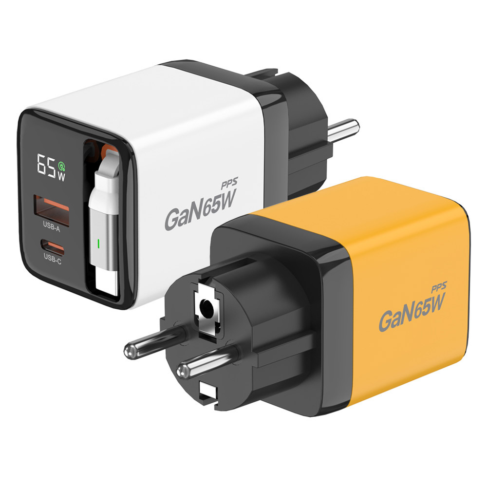 UM2 C타입 일체형 릴케이블 2포트 GAN 65W 초고속충전기 REEL-PD65W-LED - 상세 이미지 5