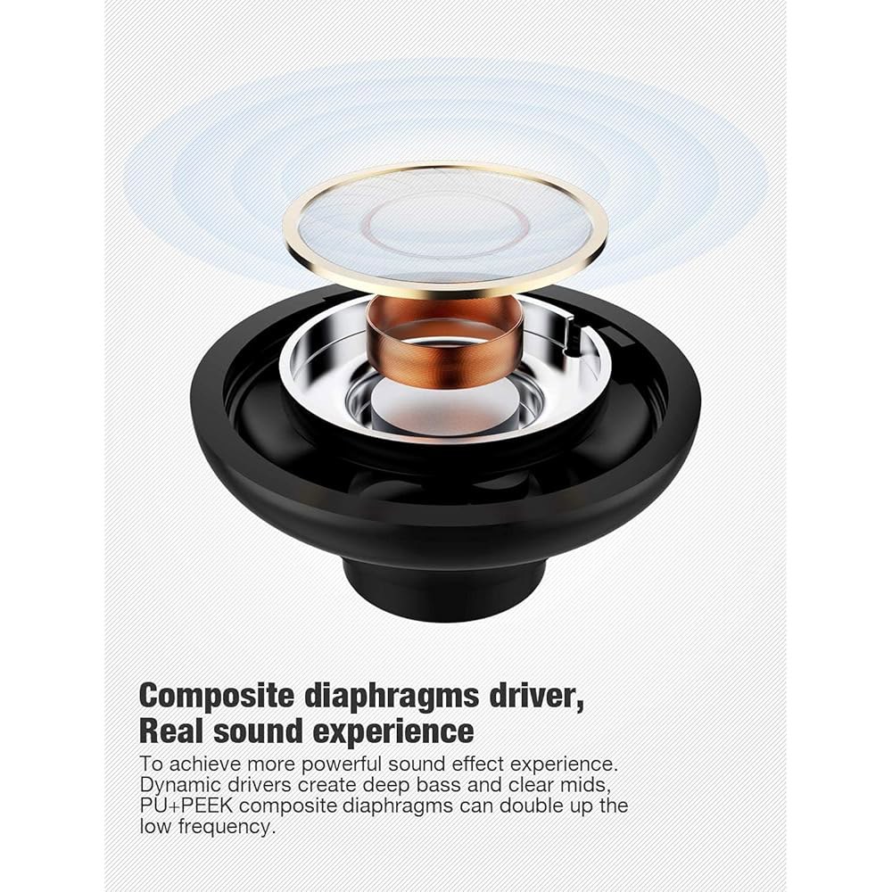 Otium Bluetooth 이어버드 무선 헤드폰 블루투스 헤드폰, 스포츠 이어버드, 15시간 플레이타임 방음 헤드셋을 위한 IPX7 방수 스테레오 이어폰, 블랙 Black - 상세 이미지 3