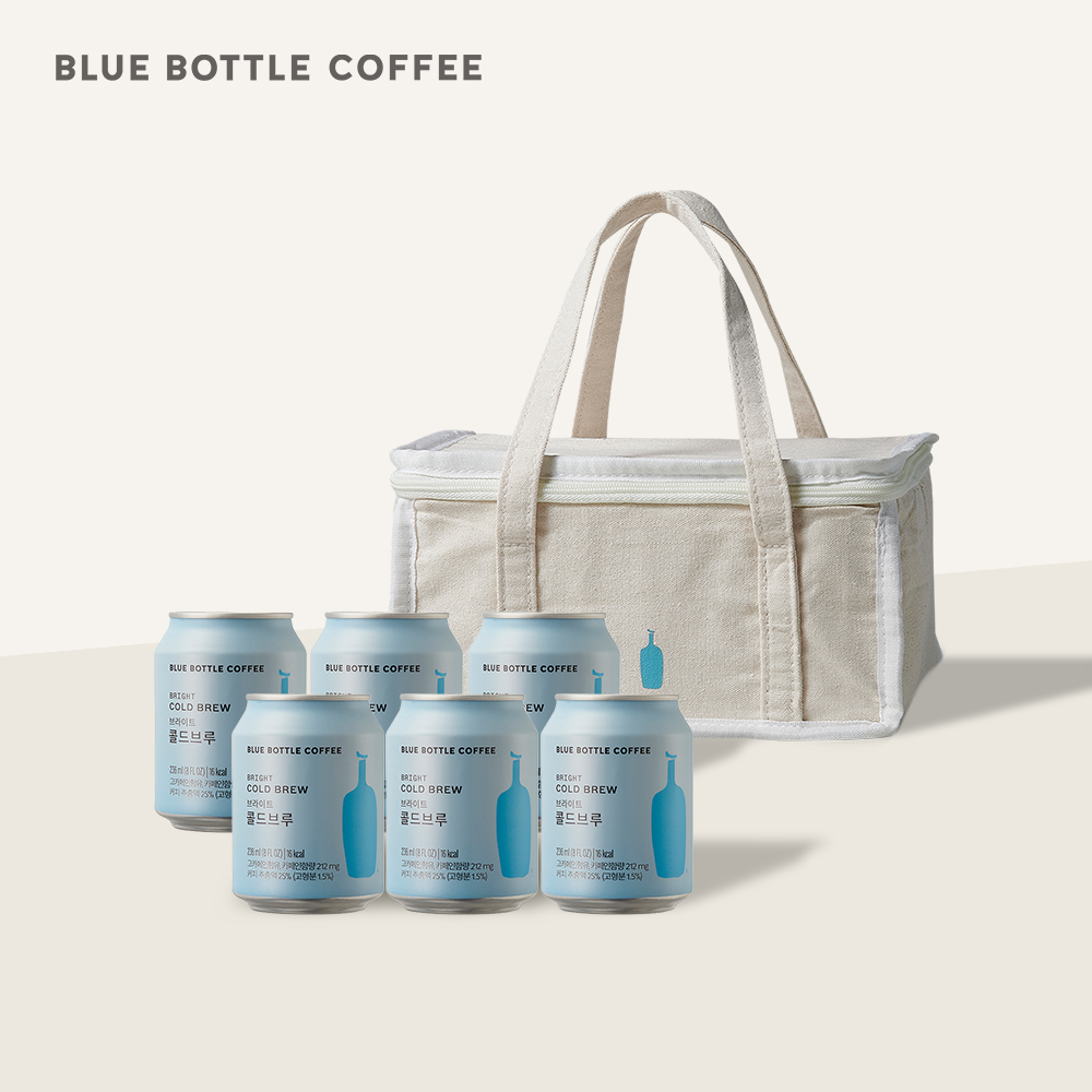 [공식] 블루보틀 콜드브루 커피 (236ml) 6캔 Blue Bottle Cold Brew + 콜드브루캔 쿨러백 Cold Brew CoolerBag - 상품 이미지