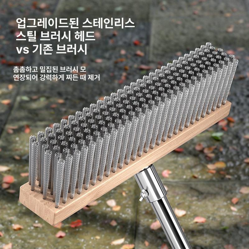 철솔 밀대 브러시 브러쉬 세트 스테인레스 야외 욕실 20cm 헤드+커넥터 봉 미포함 - 상세 이미지 5