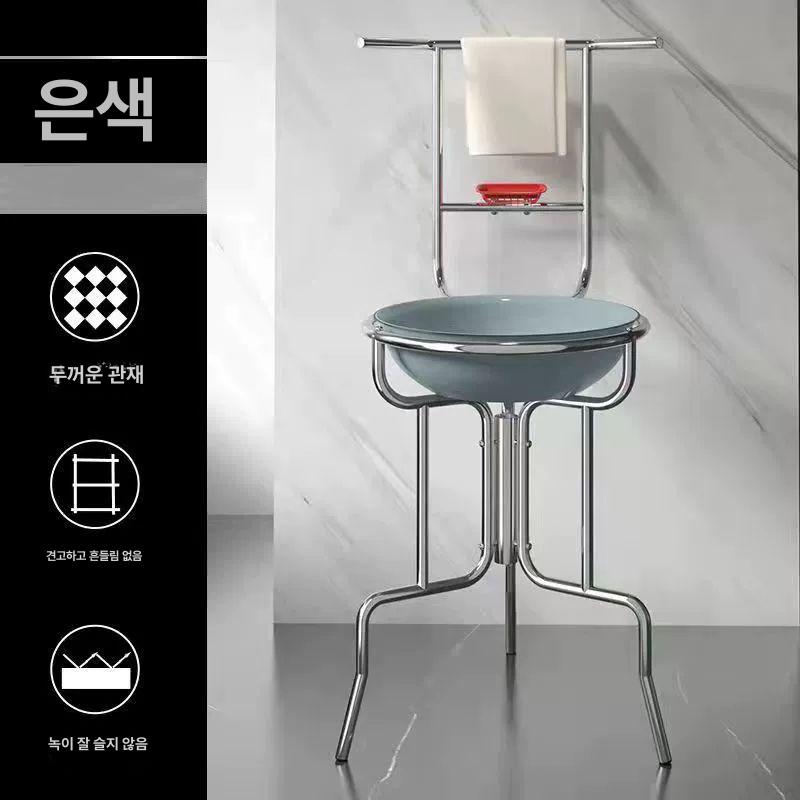 세숫대야 받침대 스탠드 세수대야 농막 철제 로즈핑크 가정용거치대 캠핑장 - 상세 이미지 2