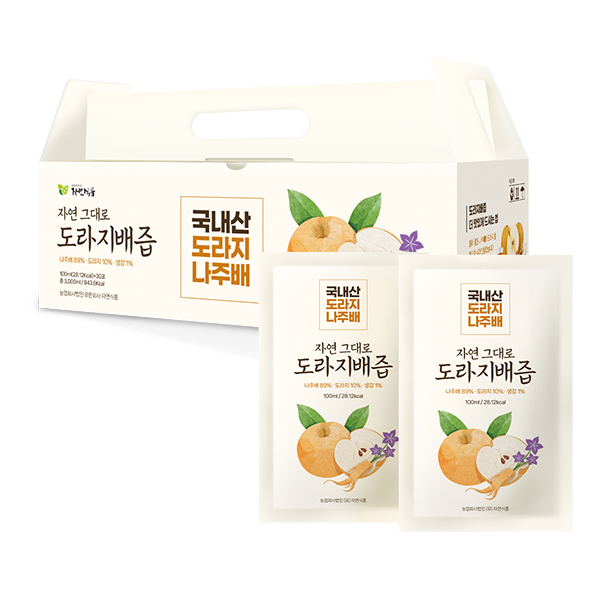 자연식품 자연 그대로 도라지배즙 100ml 30팩 - 상품 이미지