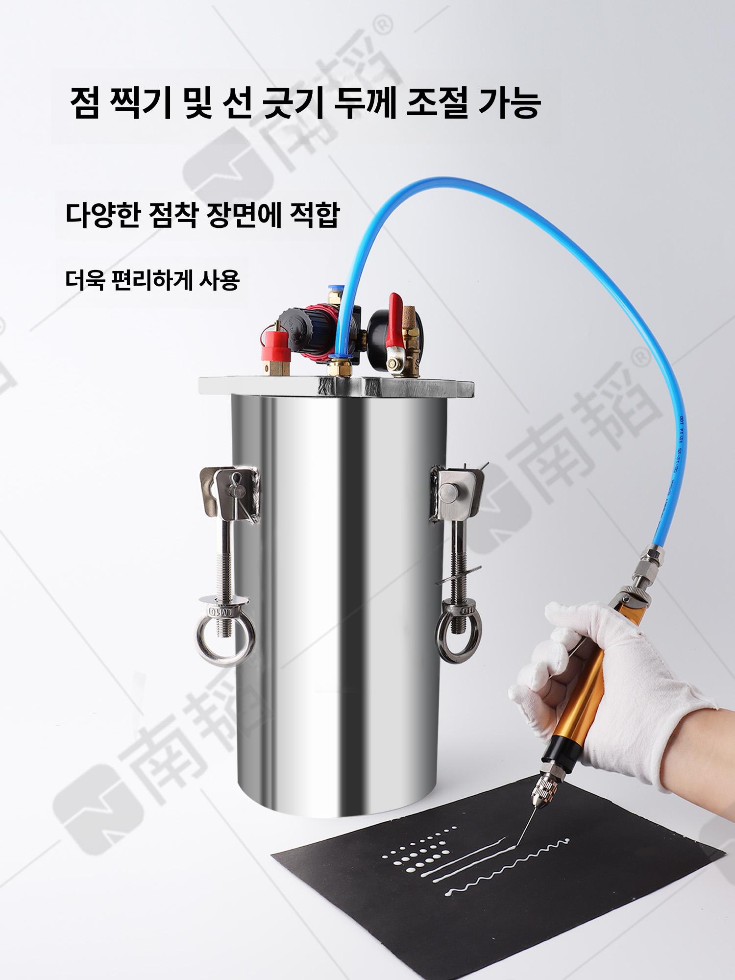 정량 토출기 실리콘 액체 구리스 에폭시 순간접착제 스테인레스 스틸 1L 공압식 정밀 압력 고유량 NT-11 - 상세 이미지 2