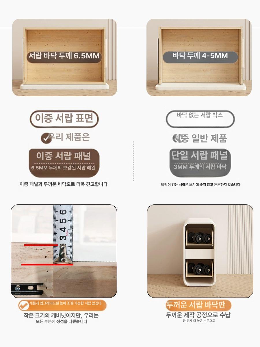 모던 슬림 협탁 서랍장 침실 침대 사이드테이블 수납 미니협탁 슬림협탁 좁은 - 상세 이미지 4