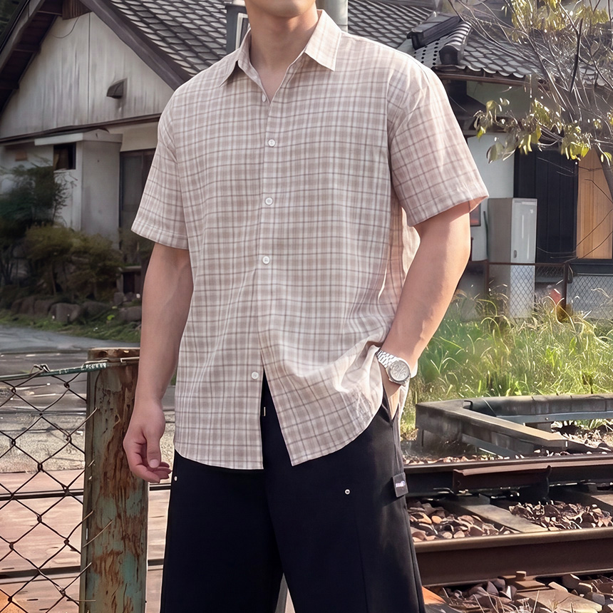 남자 오버핏 여름남방 남성린넨셔츠 - 상세 이미지 3