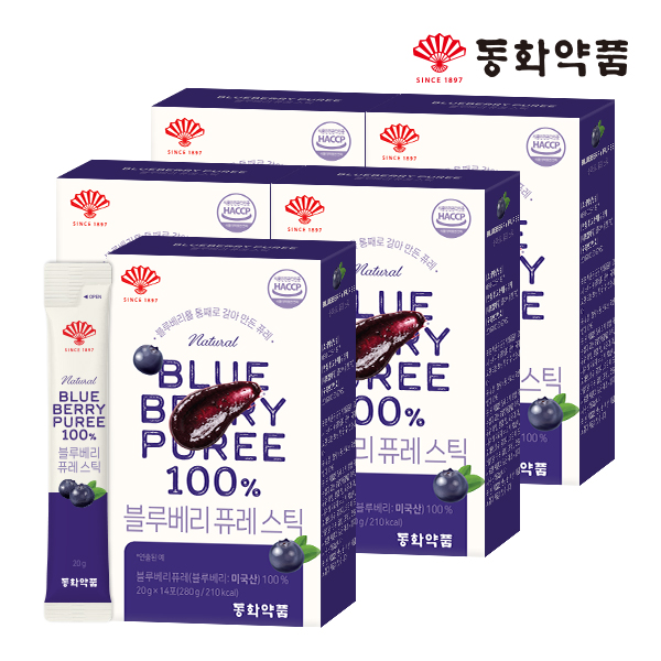 동화약품 블루베리 퓨레 스틱 14포, 5개 - 상품 이미지