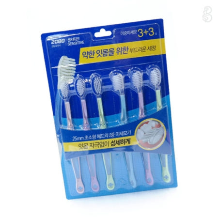 JOGOONOEM 브로샵 2080 칫솔 이중미세모 6개 미세모칫솔 프라그제거