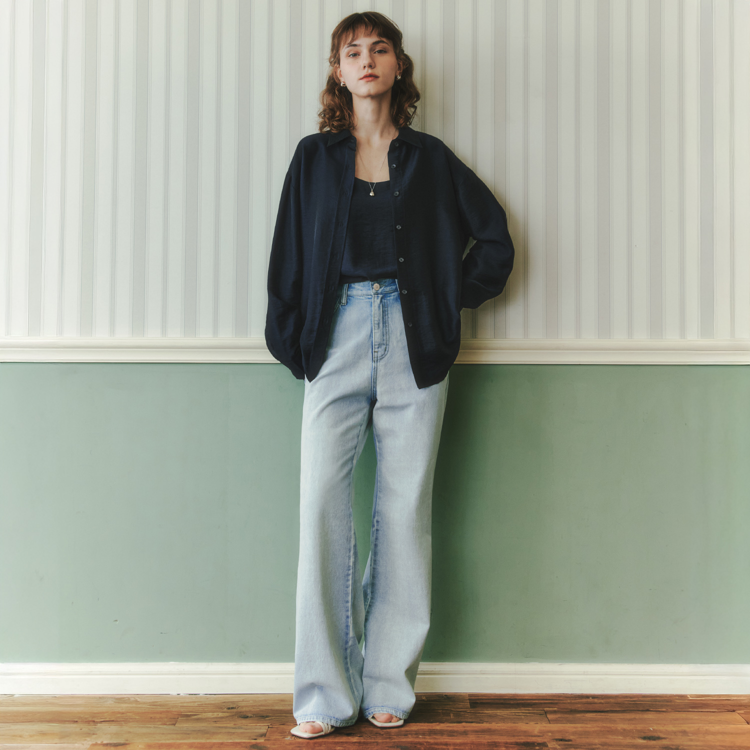 [제로스트릿] 워싱 루즈핏 데님 팬츠 WASHED LOOSE FIT DENIM PANTS / ICE BLUE - 상세 이미지 2
