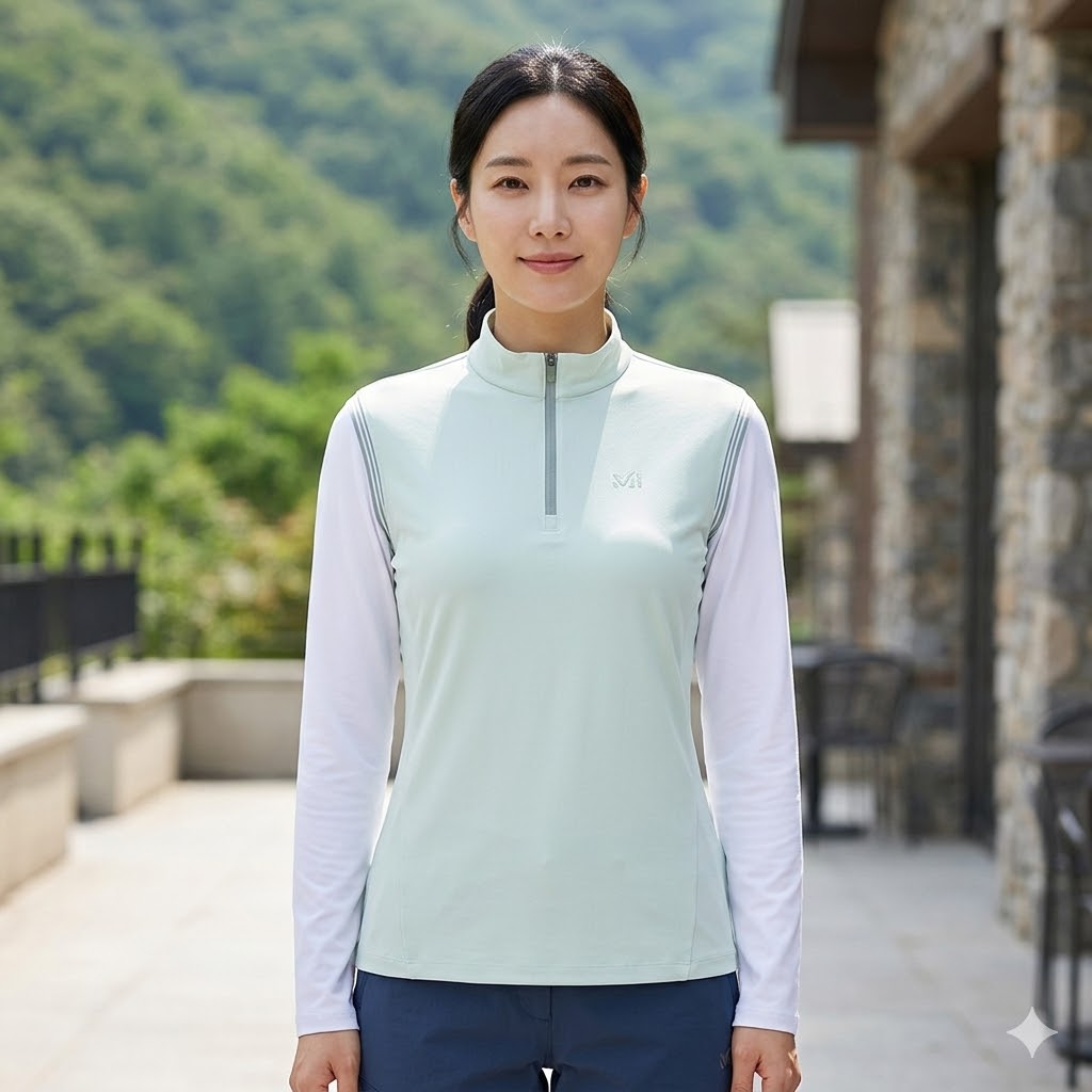 MILLET 여름 여성 아웃도어 냉감스판 UV차단 등산 티셔츠 - 상품 이미지