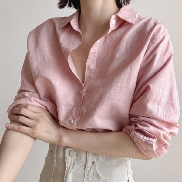 예능 싱어게인3 이해리 핑크색 셔츠 옷 패션 블라우스 남방 착장 - 상세 이미지 3