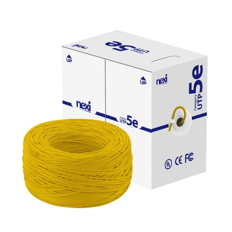 CAT 5E UTP 랜케이블 박스 300M 옐로우 전선규격 24AWG 노트북 PC 컴퓨터 공유기 1GBPS 이더넷 전송 - 상품 이미지