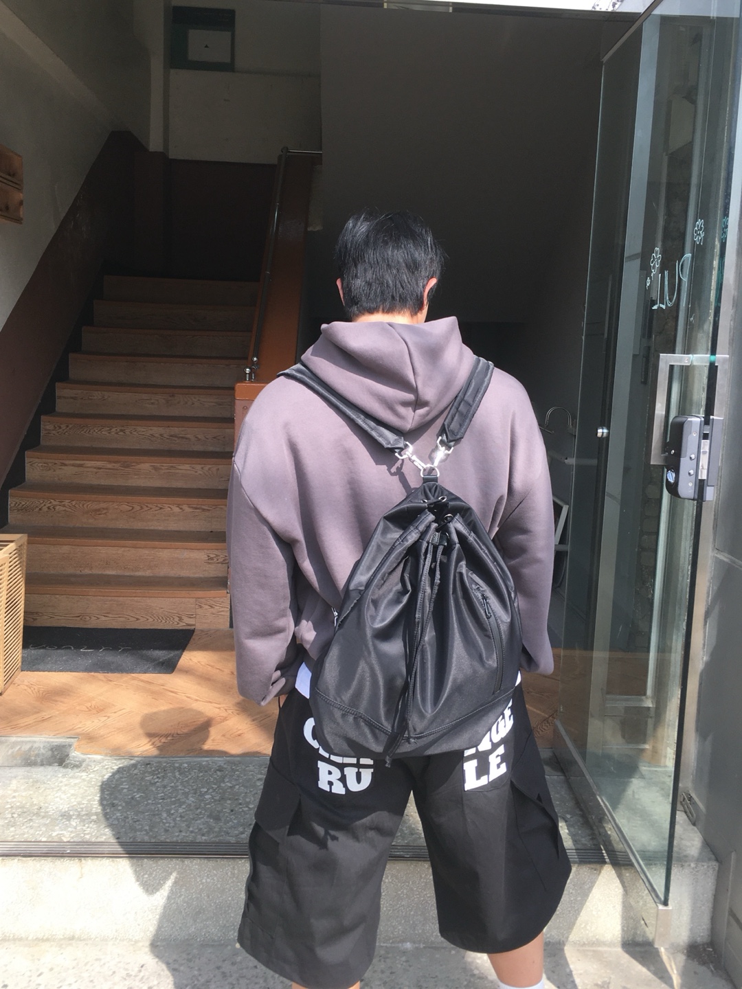 하이넥 크롭 후드티 무지 - 상세 이미지 5