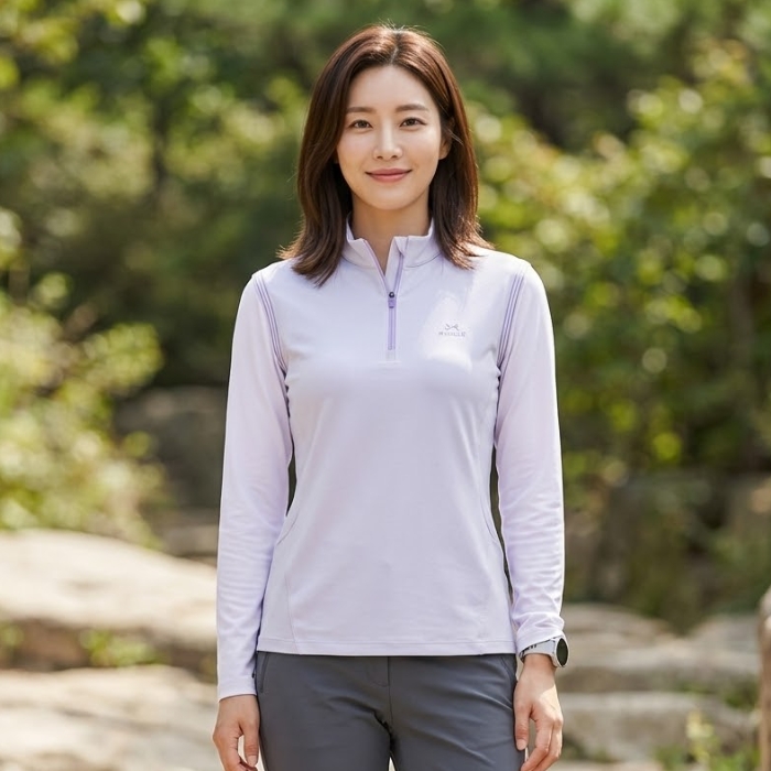 MILLET 여름 여자 아웃도어 냉감스판 UV차단 등산 티셔츠 - 상품 이미지