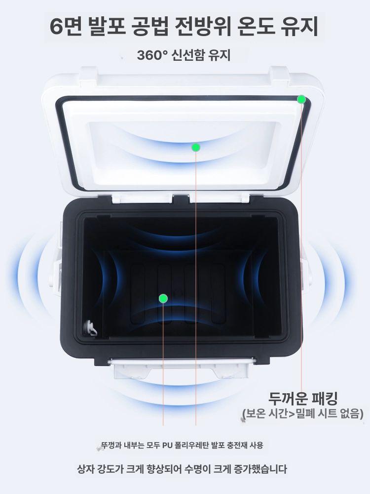대형 낚시 아이스박스 고성능 장시간 보냉 해동 대용량 선상낚시 캠핑 야외 레저 신선 10L 화이트 냉장고 등급 폼 라이너 1 개 - 상세 이미지 4