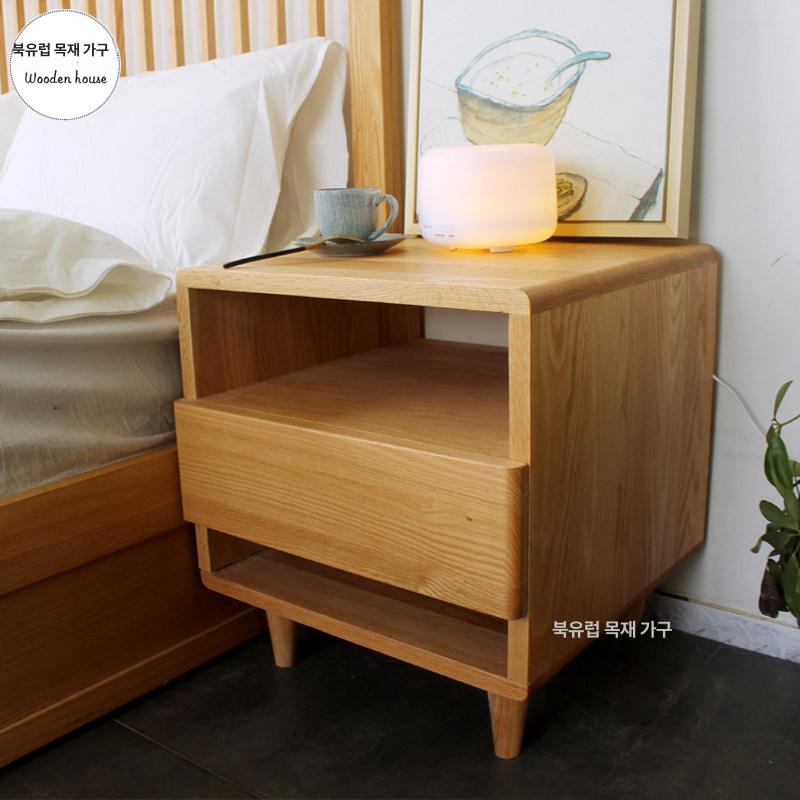 침실 참죽 원목 수납 침대 서랍 협탁 미니협탁 390 고급형 내구성 강화 튼튼한 - 상세 이미지 3