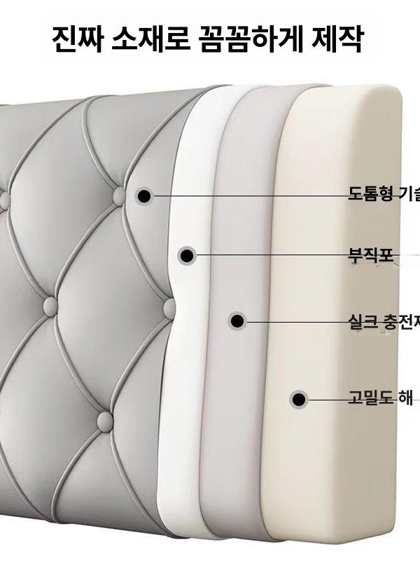 패밀리침대 침대 헤드 등받이 허리받침 쿠션 고급 가죽 레더 커버 프레임 - 상세 이미지 2