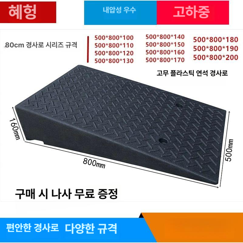 차량경사판 고무 경사로 방지턱 카업 발판 차량 슬로프 고급형 내구성 강화 튼튼한 제품 - 상세 이미지 3