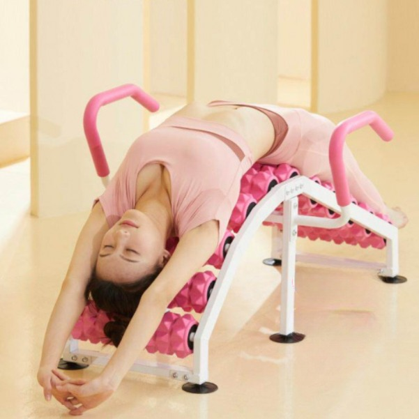요추 스트레칭 롤러 베드 허리 등 마사지 풀기 요가 쿠룬타 근육 이완 필라테스 견인 마사지 - 상품 이미지