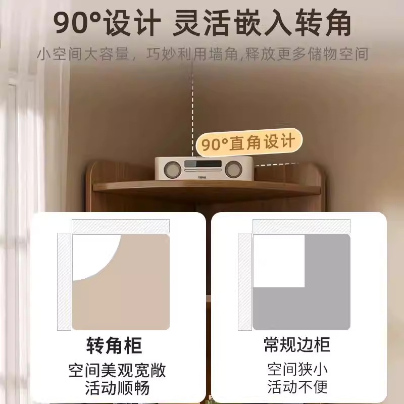 모서리 진열장 코너수납장 미니 다용도 모퉁이 삼각형 - 상세 이미지 2