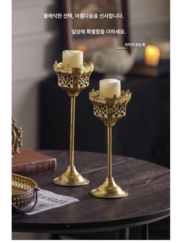 연철 앤틱 캔들홀더 촛대 새장 장식 복고풍 촛불 홈데코 유럽 엔틱촛대 - 상세 이미지 5