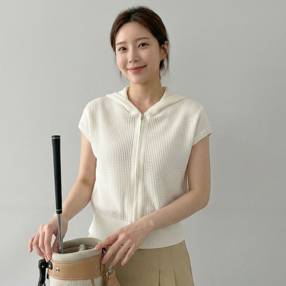 여성골프조끼 골프망사조끼 여름골프웨어 메쉬 베스트 - 상품 이미지