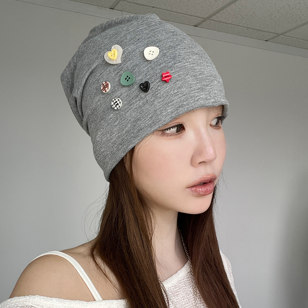 클립 단추 비니 봄 여름 여성 비니모자 숏 롱 이미지 6