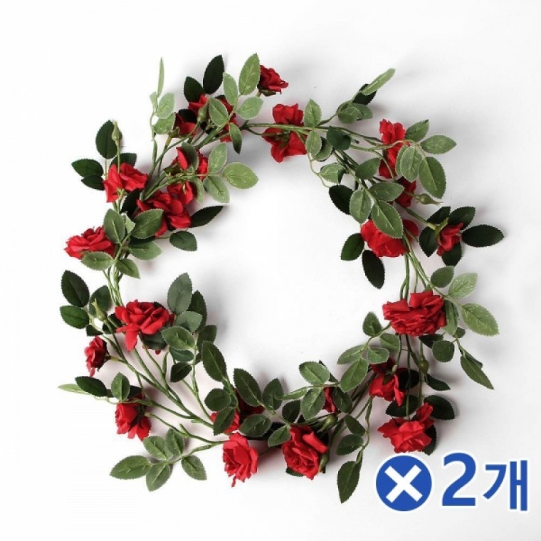 빈티지 조화 장미 넝쿨 인테리어 벽장식 홈데코 - 상품 이미지