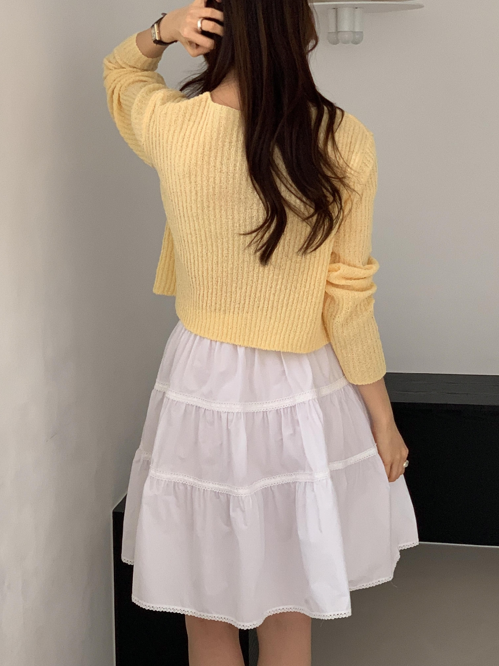 린넨가디건 볼레로 여름 골지 브이넥 크롭 얇은 긴팔 니트 가디건 이미지 6