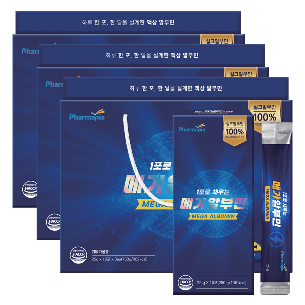 신박한 파마피아 메가 알부민 마시는 실크 단백질 1포(25g) 선물패키지 30포, 3개 - 상품 이미지
