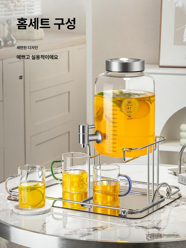 음료디스펜서 워터 냉온 차통 물병 탄산 수도꼭지 내열 저그 교반 찜질방 물통 업소용 - 상세 이미지 5