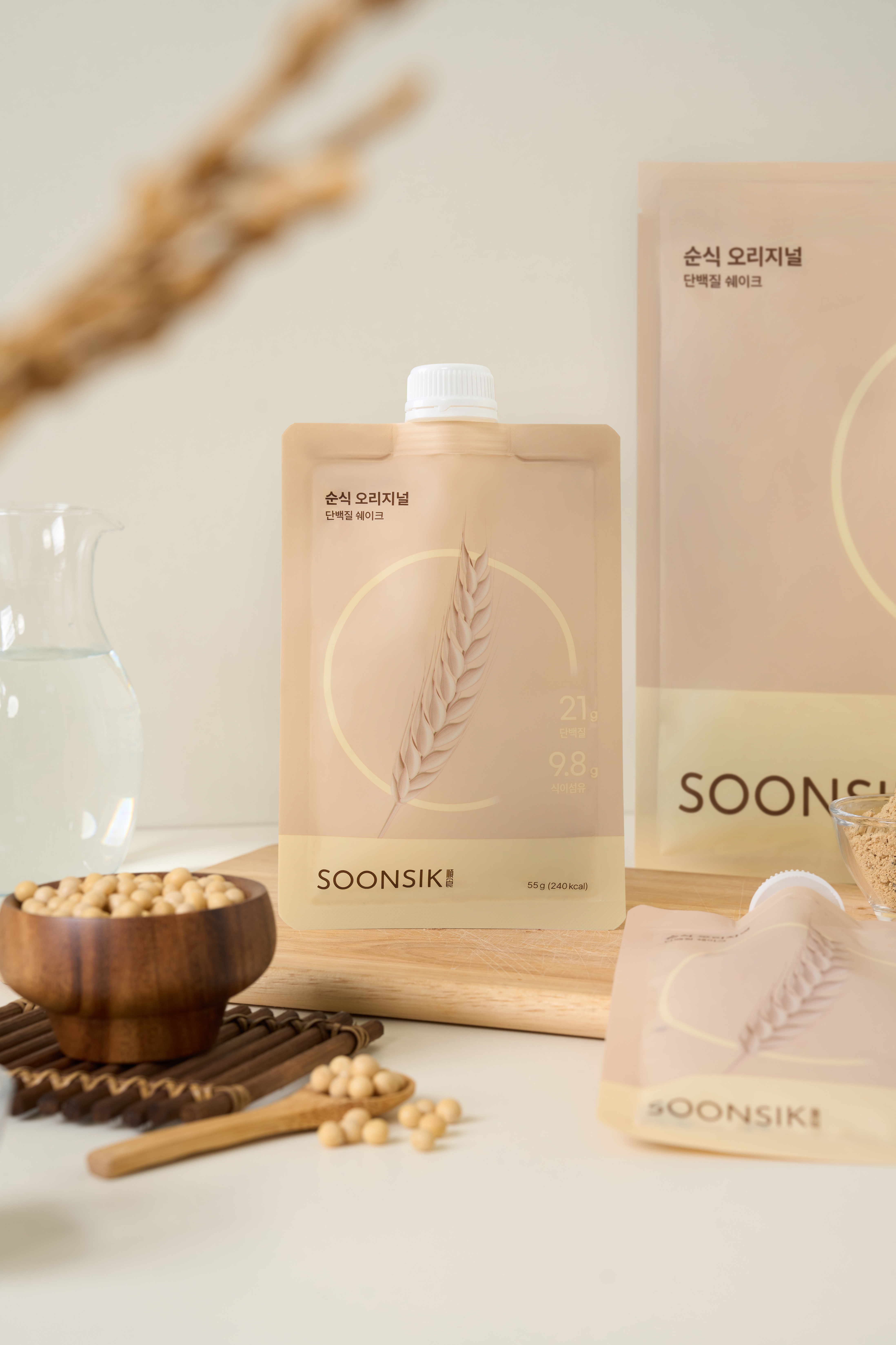 순식랩 오리지널 파주 장단콩 단백질쉐이크 파우치 식물성단백질 포만감높은 55g, 5개 - 상세 이미지 2