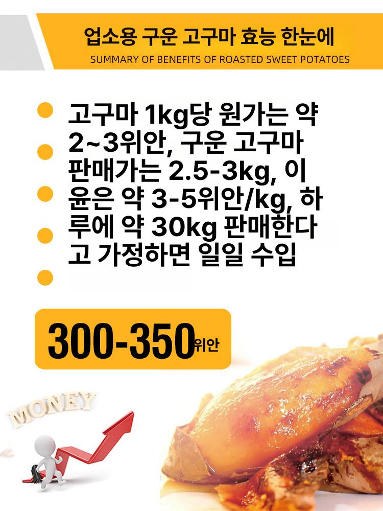 대형 장작 군고구마 상업용 기계 오븐 굽는 이상 군고구마통 화로 옥수수 야외 스테인리스 - 상세 이미지 5