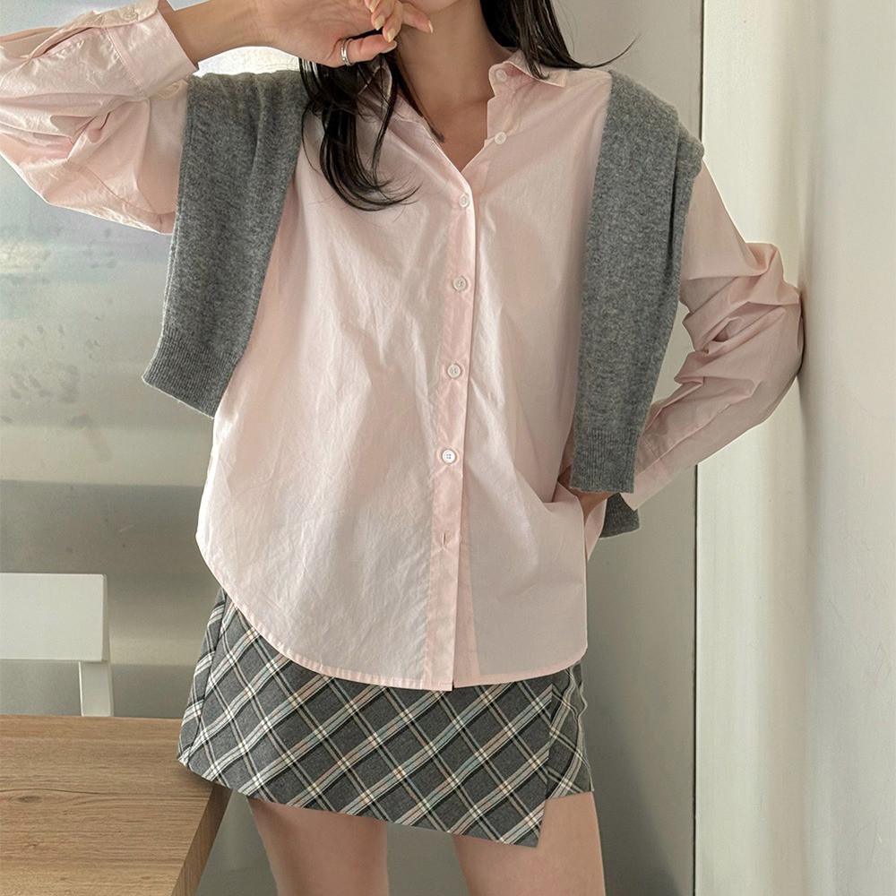 체크 A라인 랩 스커트 팬츠 이미지 7