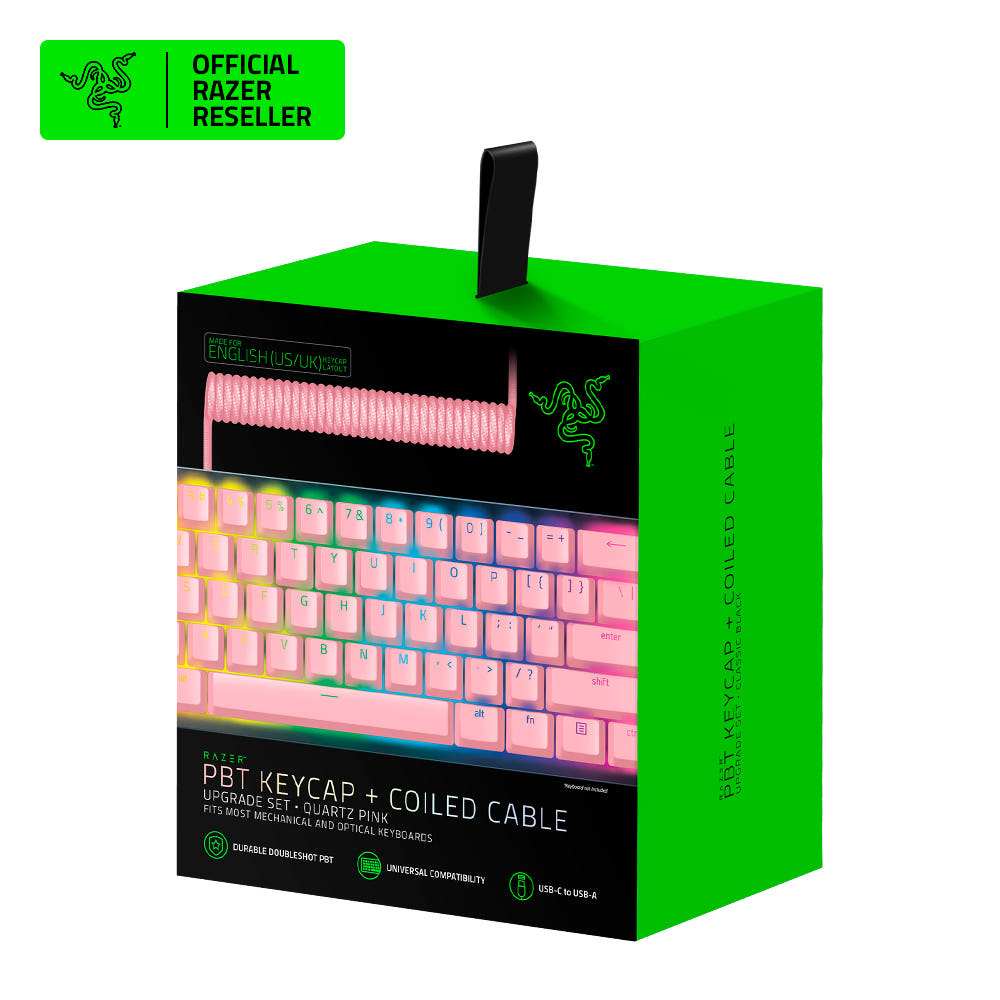레이저코리아 PBT 키캡 코일 케이블 세트 쿼츠 - 상품 이미지