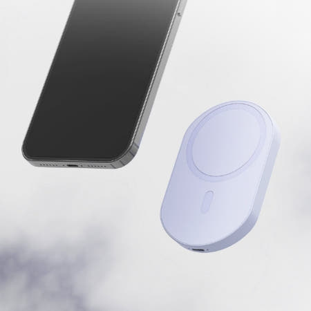 디버스조이협력사 미니 보조배터리 맥세이프 3000mAh 라벤더 휴대용배터리
