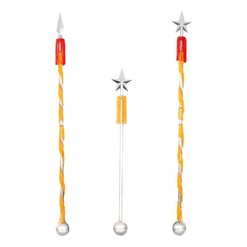 군악대 지휘봉 합창단 지시봉 오각별 행진 드럼 막대 130cm 레드 스틸 스틱 스테인리스스틸 - 상품 이미지