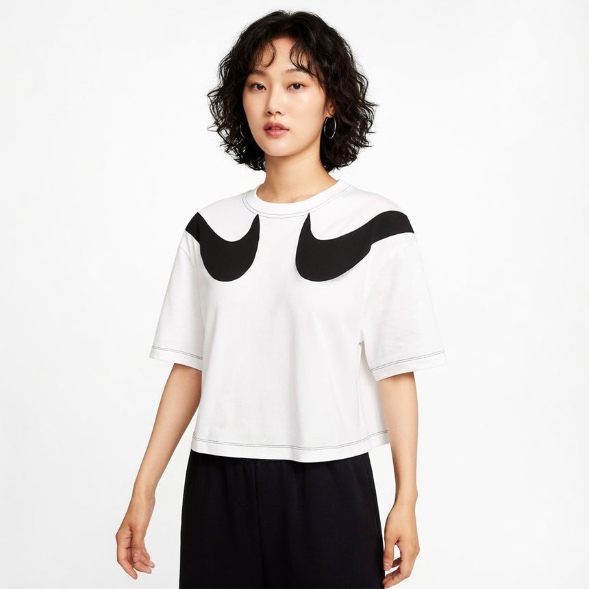 [시즌세일] 나이키 NSW 스우시 여자 반팔 크롭 티셔츠 DD5591 화이트, XL 이미지 8