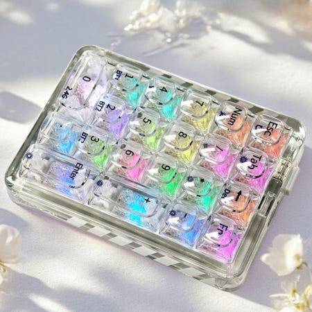 투명 숫자 키패드 무선 기계식 휴대용 얼음 키보드 축 넘버패드