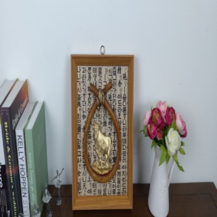 한지 코뚜레 황소 벽걸이 인테리어 그림액자 - 상품 이미지