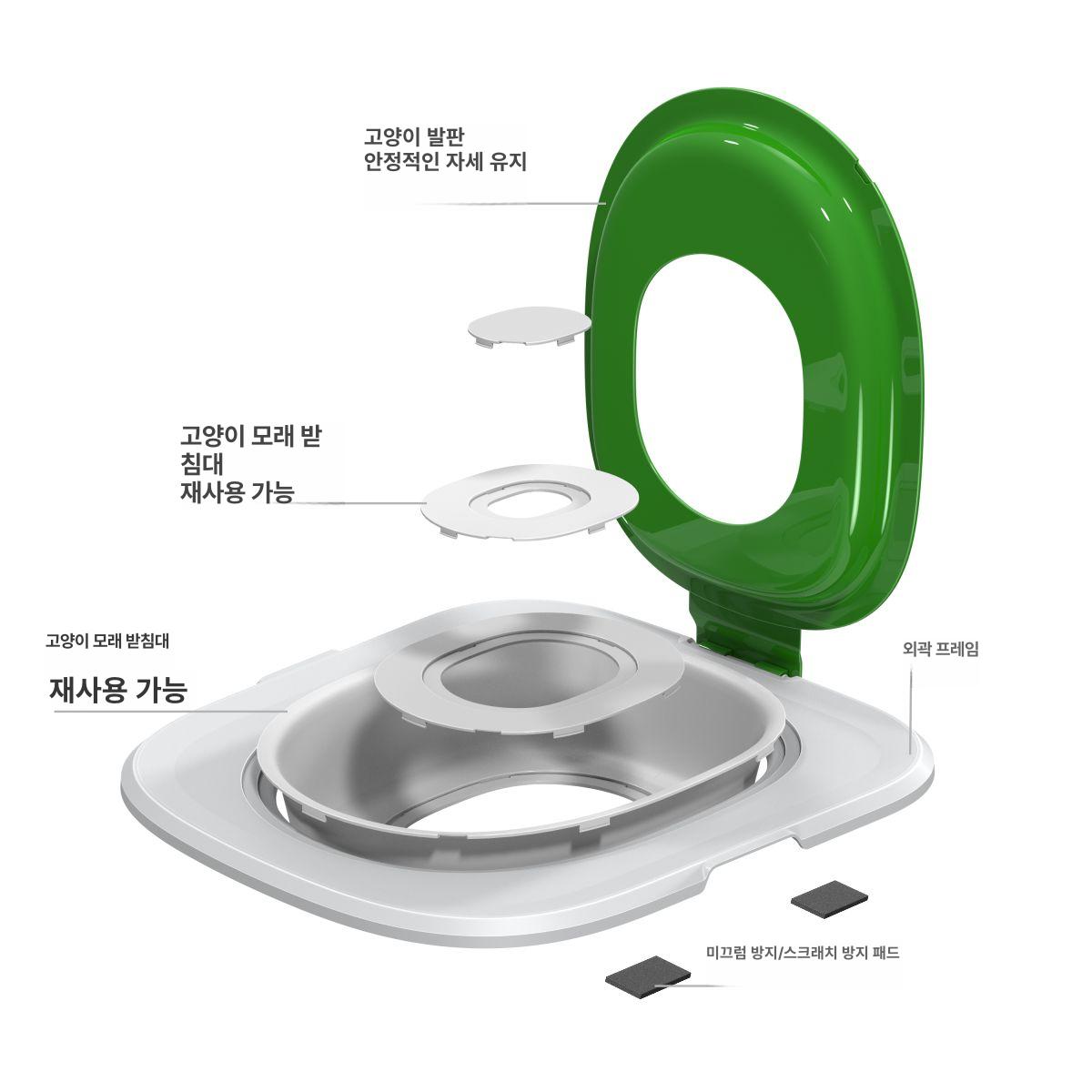 변기유도 배변커버 고양이 대형 지지대 파란색 배변판 블루 [5세대] - 상세 이미지 5