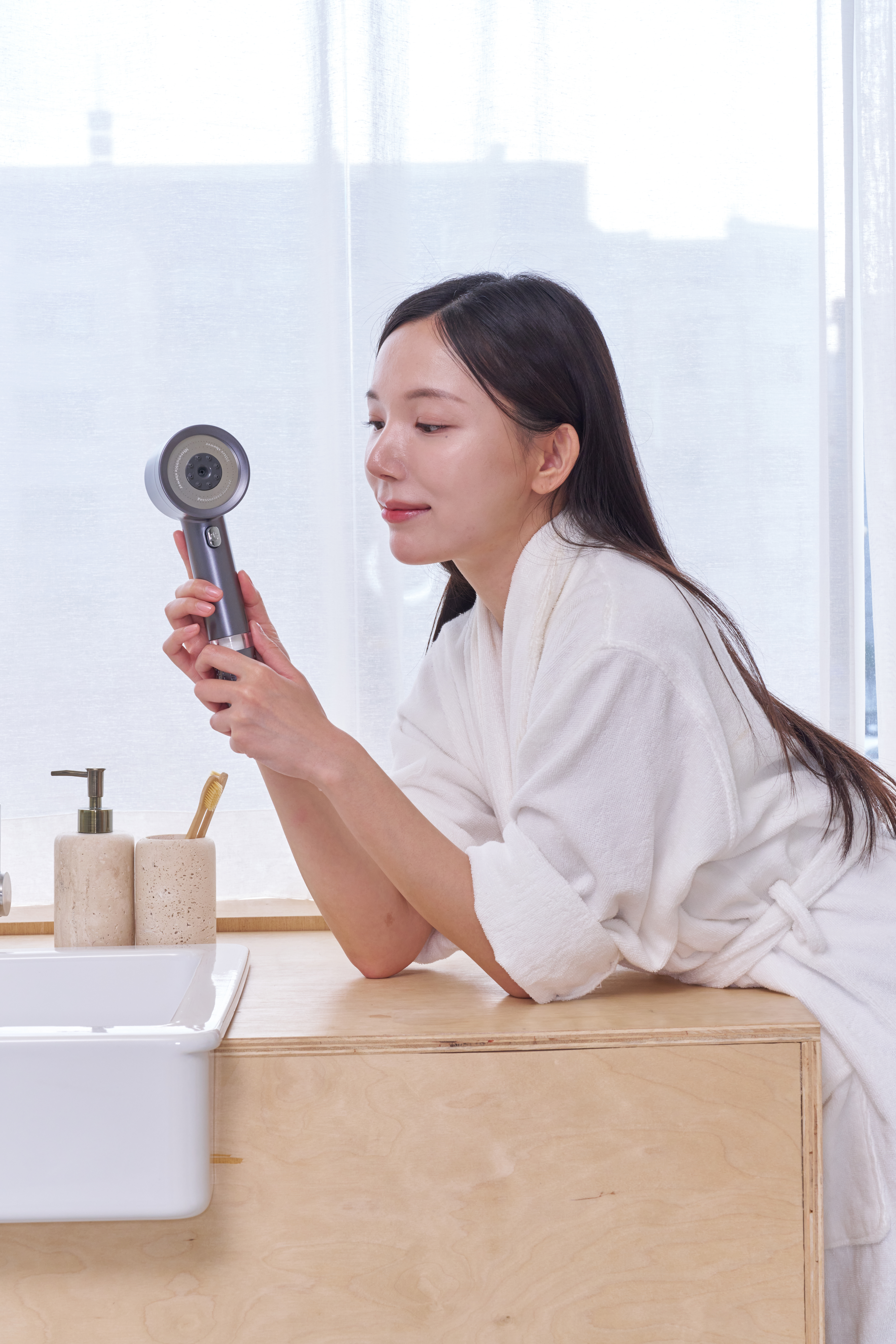 이브제로 미네랄 향균 필터 샤워기 헤드 온오프 4단 수압조절 이미지 6