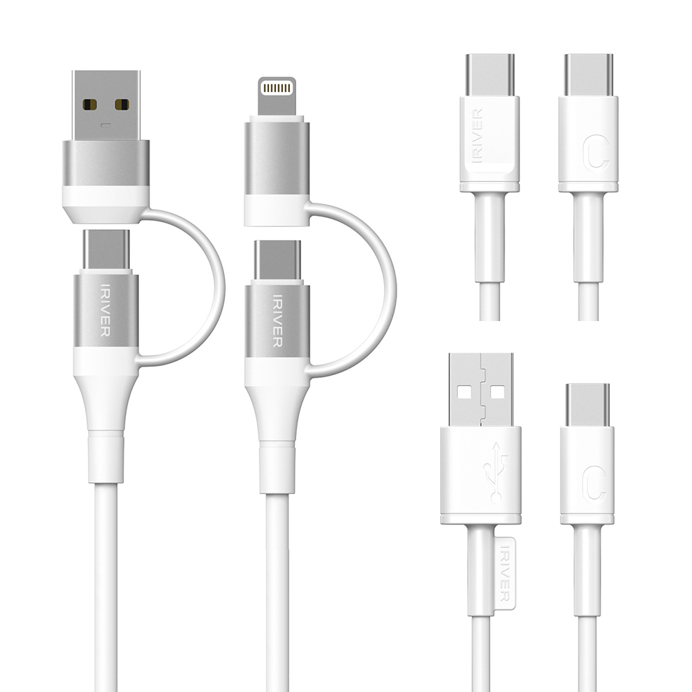 아이리버 CtoC C타입 케이블 PD 25W 60W 초고속 충전 멀티 4in1 - 상품 이미지